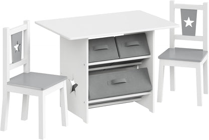 WOLTU Wooden Kids' Children's Table with 2 Chairs (SG011)