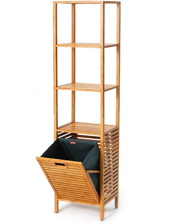 Bamboo Storage Cabinet with Basket