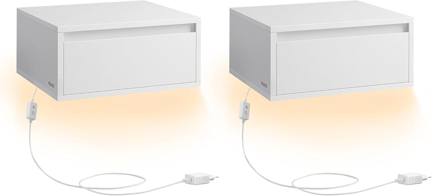 VASAGLE Set of 2 Bedside Table LET854W01