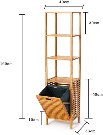 Bamboo Storage Cabinet with Basket