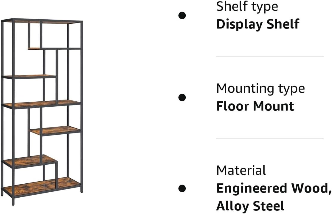 VASAGLE Bookcase, 6-Tier Bookcase