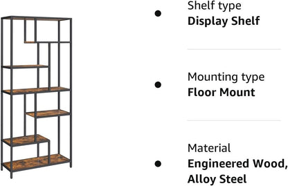 VASAGLE Bookcase, 6-Tier Bookcase