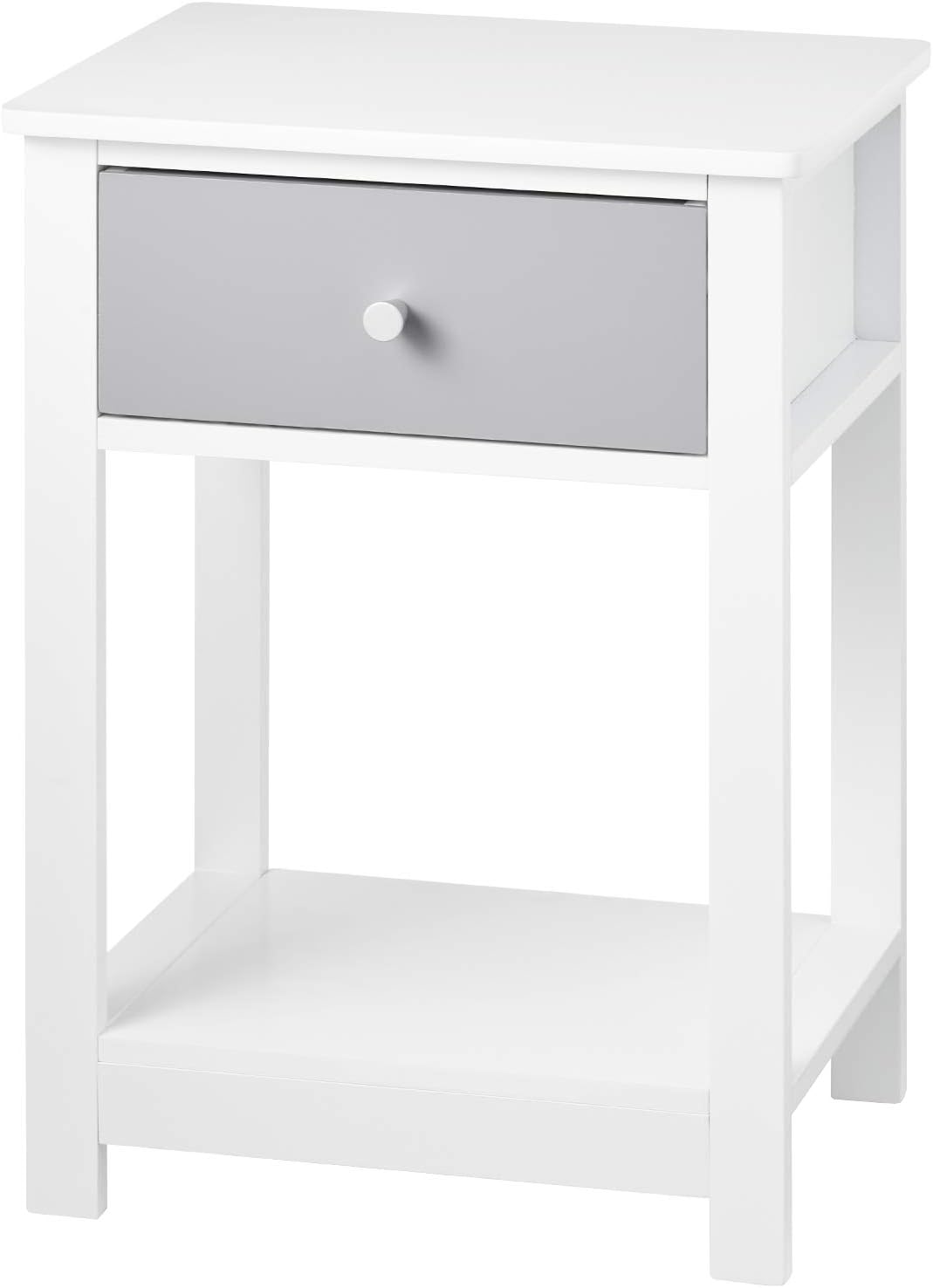 WOLTU White Wooden Bedside Table (TS117WS)