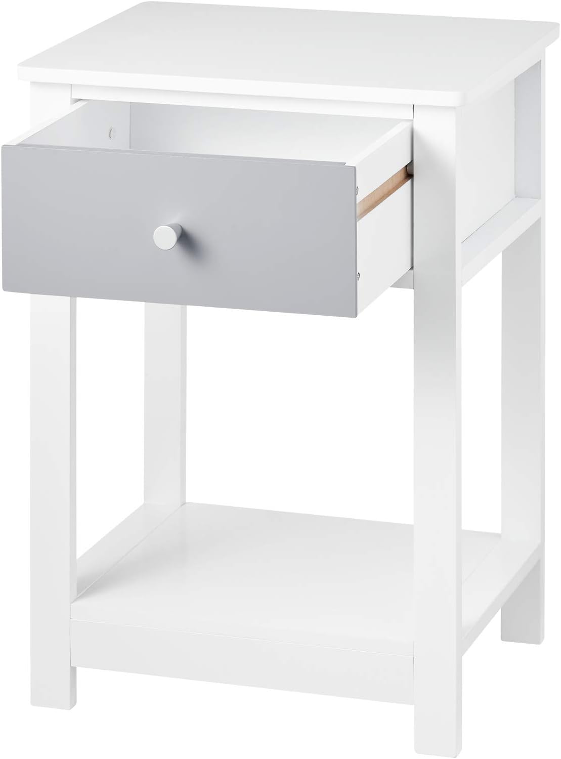 WOLTU White Wooden Bedside Table (TS117WS)