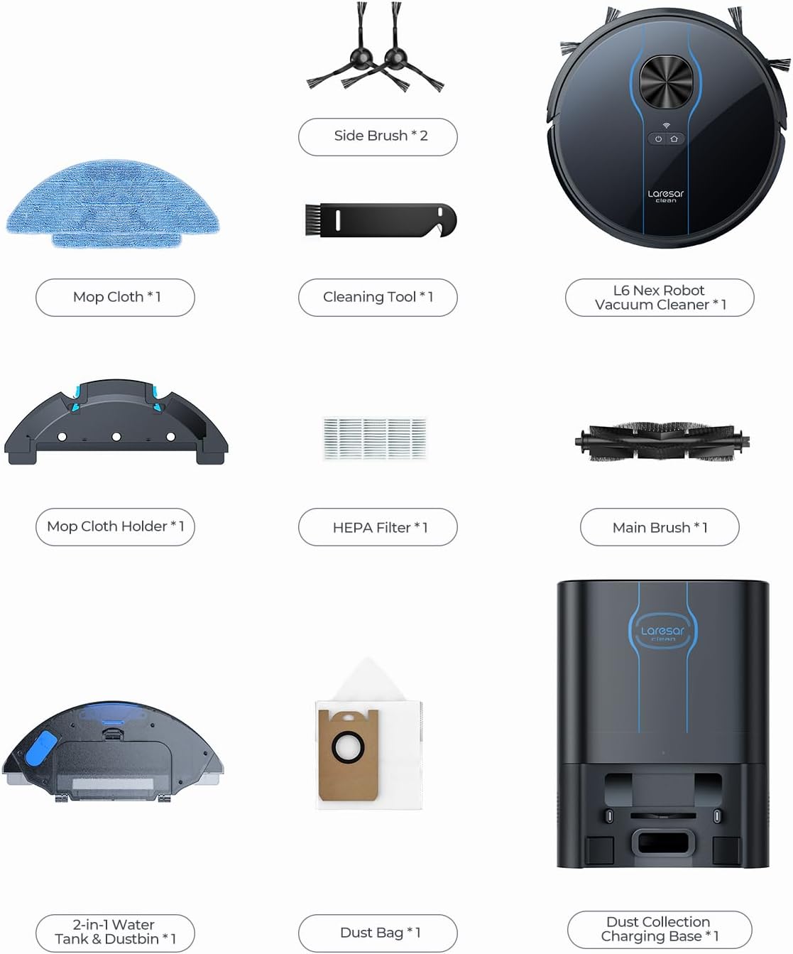 Laresar Clean Robot Vacuum and Mop Combo