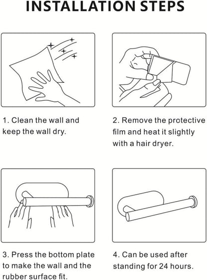 Set of 4 No Drilling Bathroom Accessories