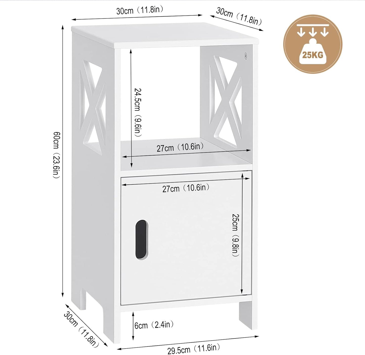 WOLTU set of 2 Bedside Tables (TSR166WS_2)