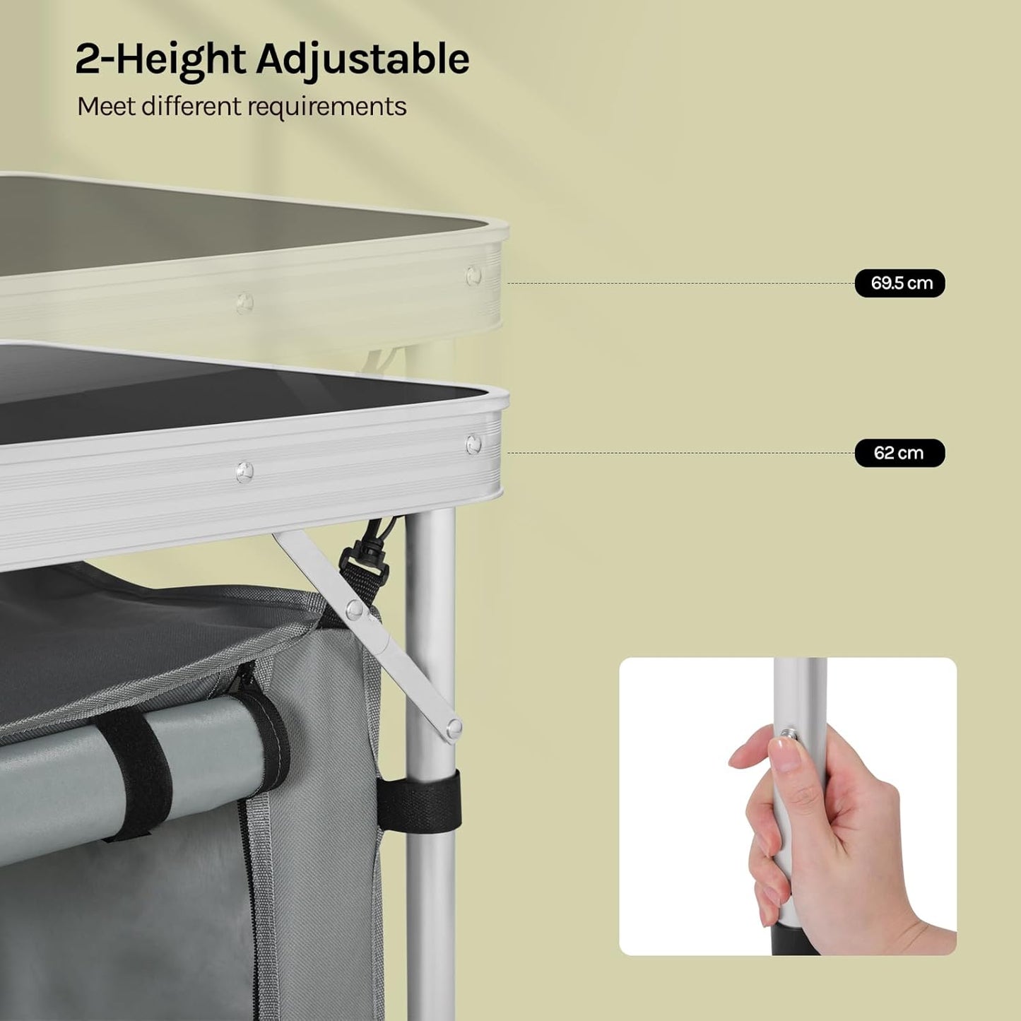 WOLTU Folding Camping Cupboard (CPT8139SZG)