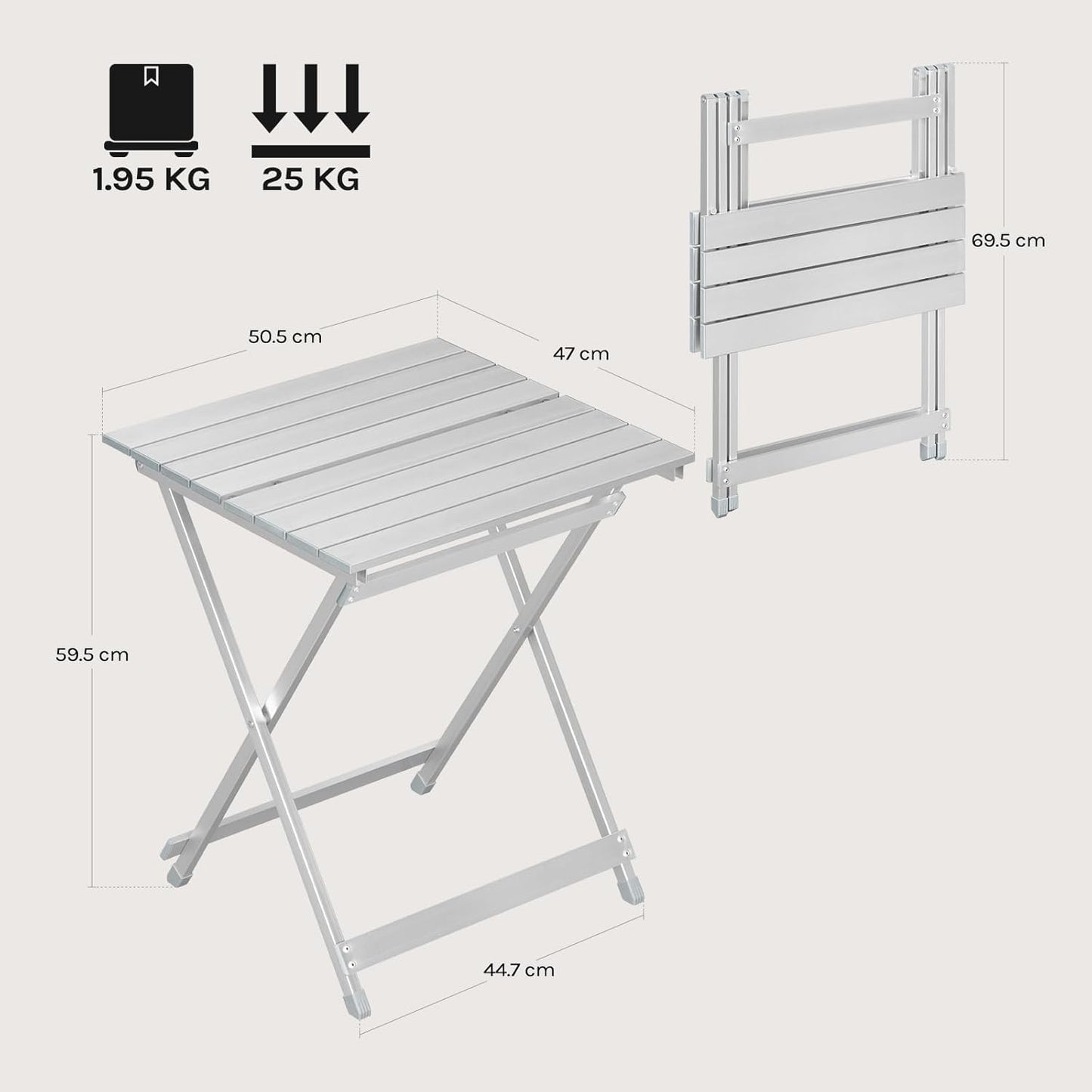 WOLTU Aluminium Camping Folding Side Table (CPT8138SB)