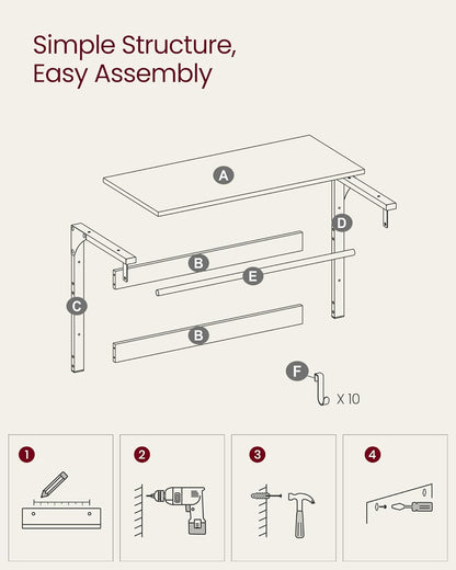 VASAGLE Wall-Mounted Coat Rack