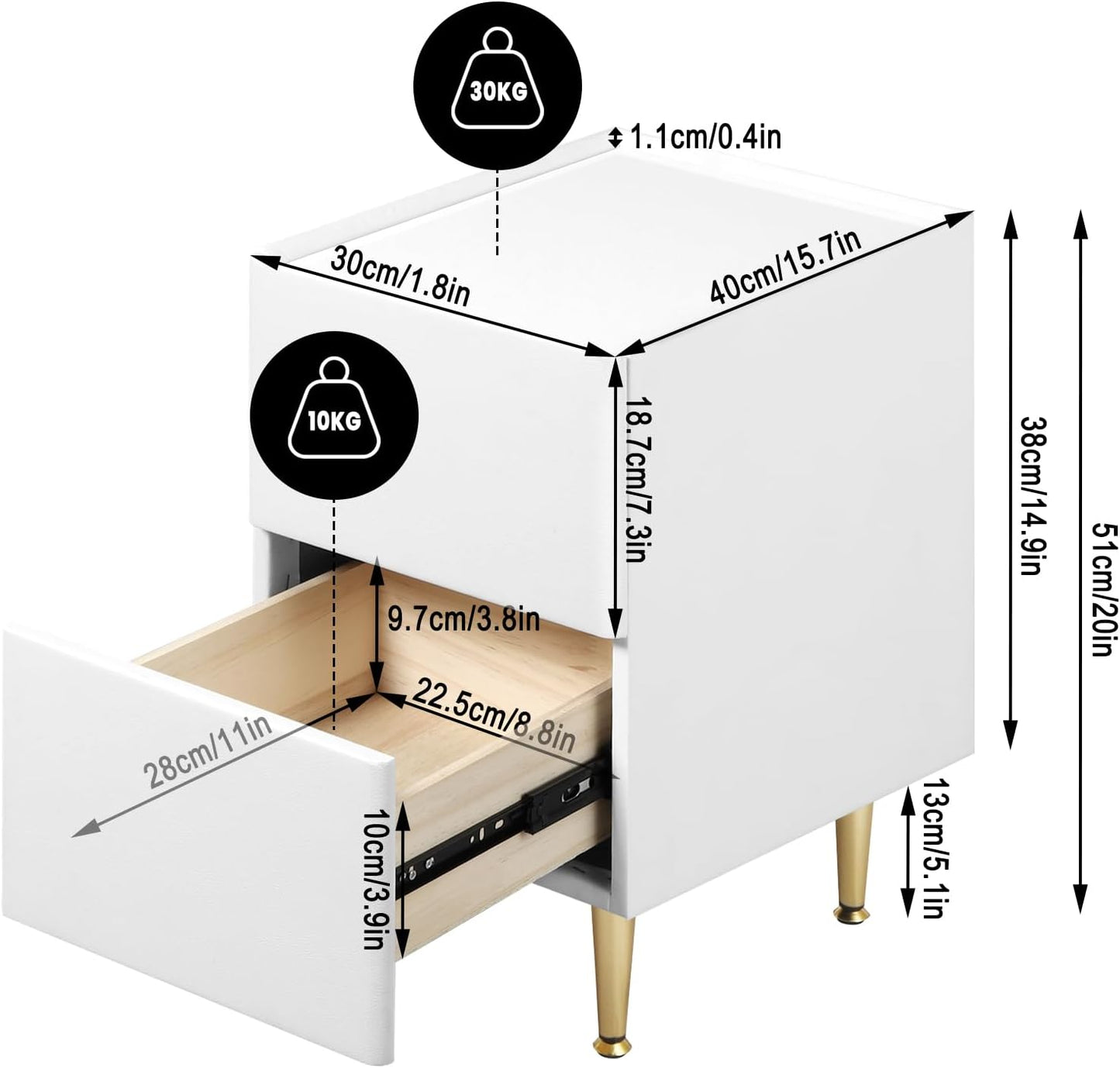 WOLTU Bedside Table (NTS10WS01)