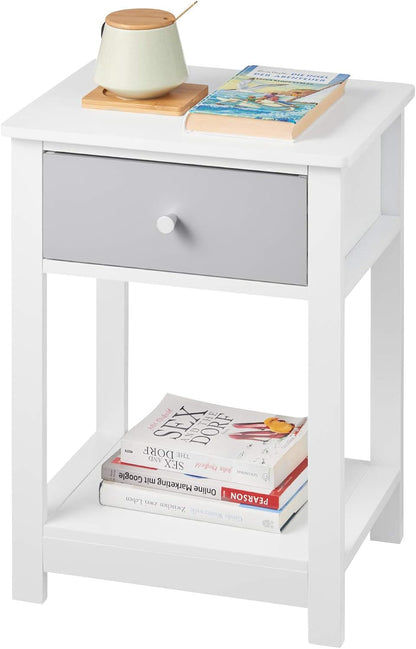 WOLTU White Wooden Bedside Table (TS117WS)