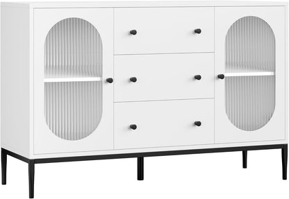 Wide Sideboard with 2 Glass Doors