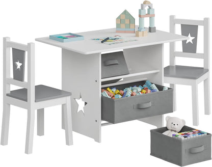 WOLTU Wooden Kids' Children's Table with 2 Chairs (SG011)