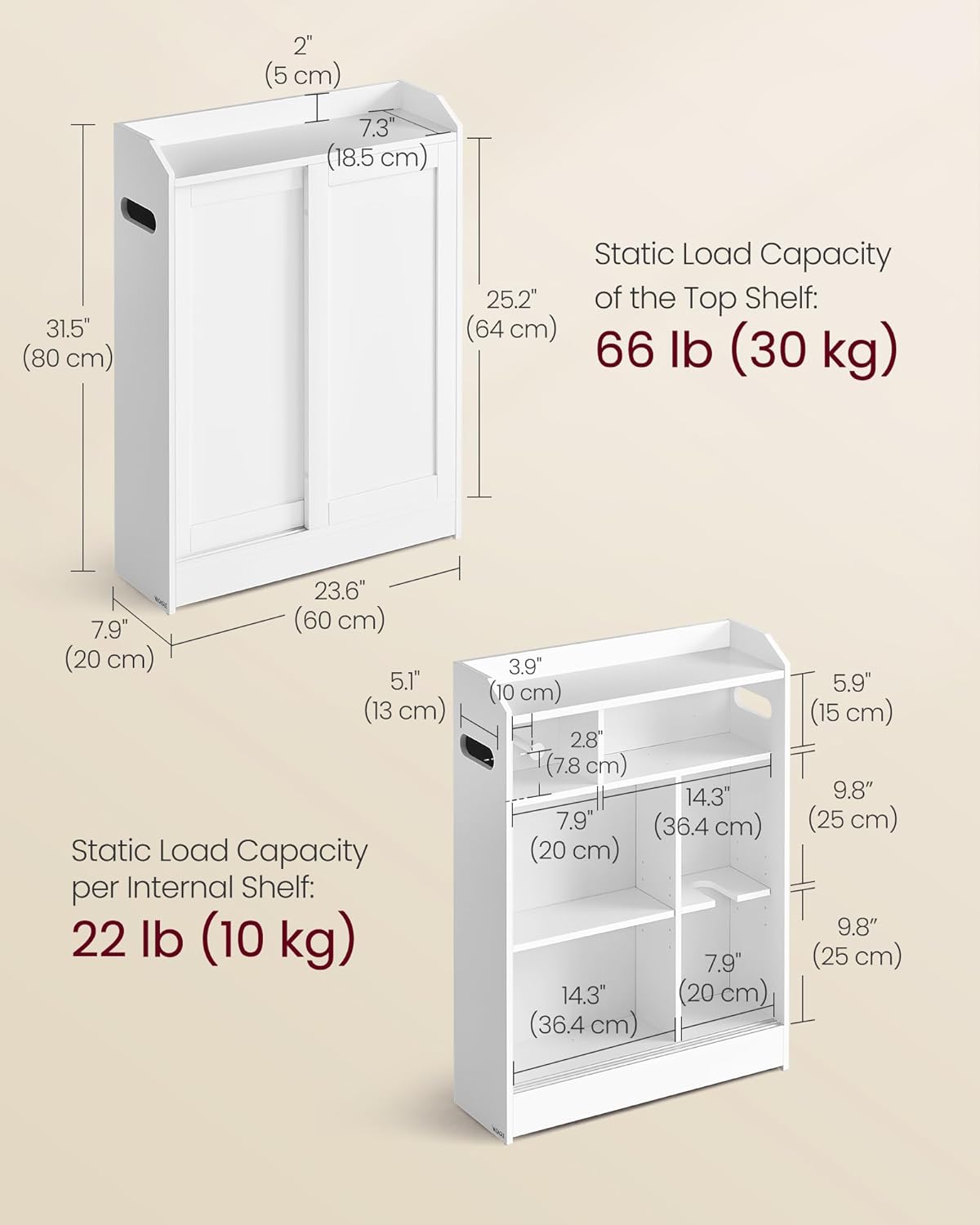 VASAGLE Bathroom Cabinet UBBC752W01