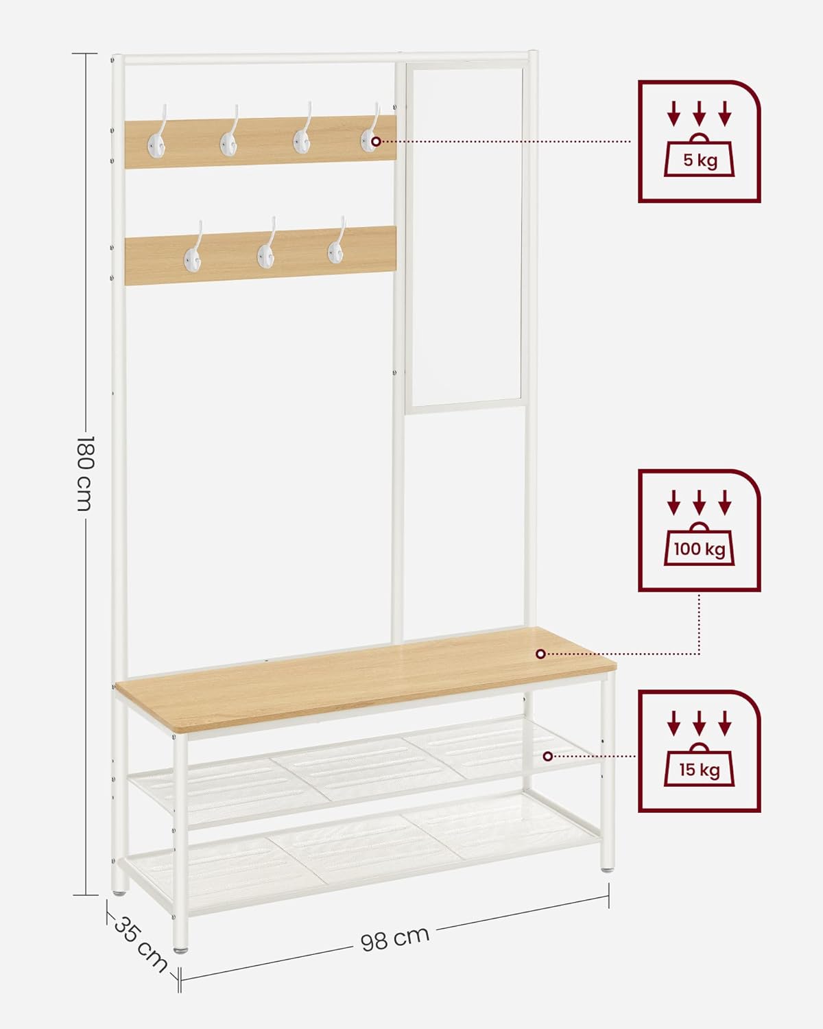 Cabinet  with Hooks and Shoe Stand