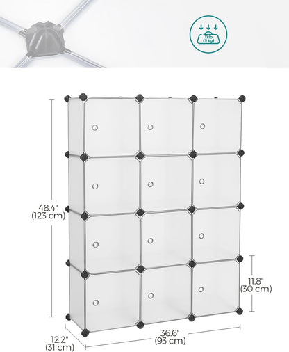 SONGMICS 12-Cube Shoe Rack LPC342W01