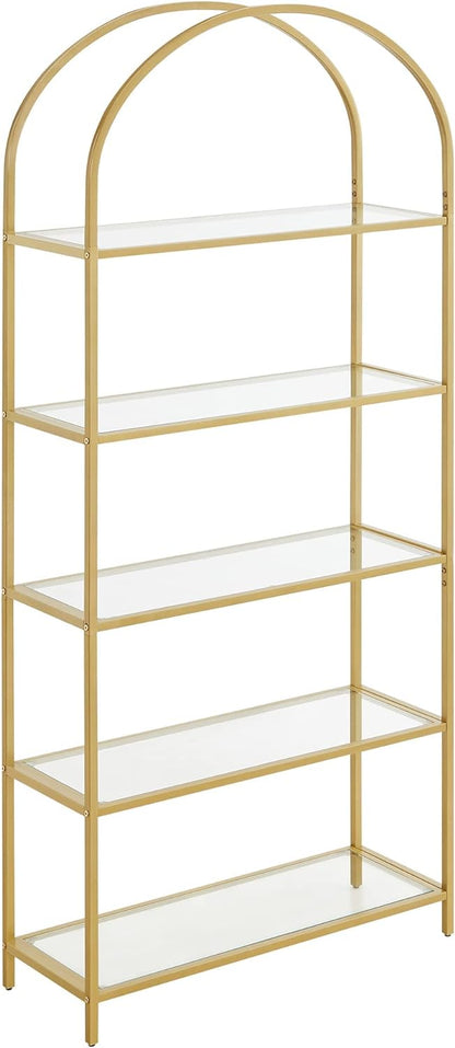 VASAGLE 5 Tier Tempered Glass Shelf