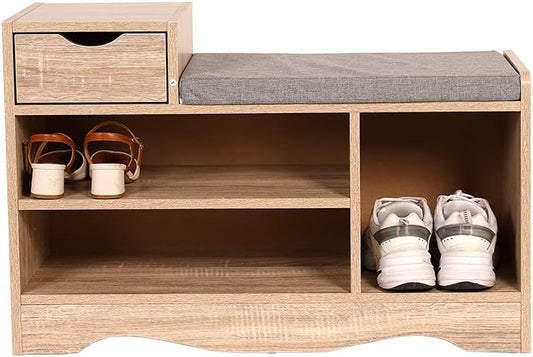 Bench, Shoe Rack with Drawer