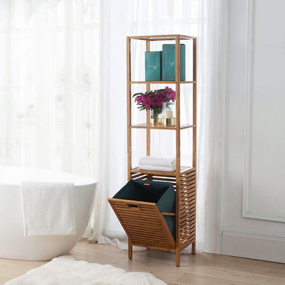 Bamboo Storage Cabinet with Basket