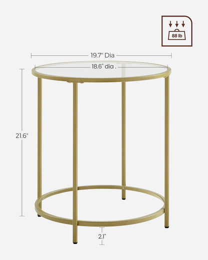 VASAGLE Round Side Table