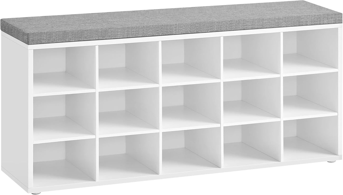 VASAGLE Shoe Bench with Cushion ULHS15WT