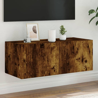 Smoked Oak TV Wall Cabinet