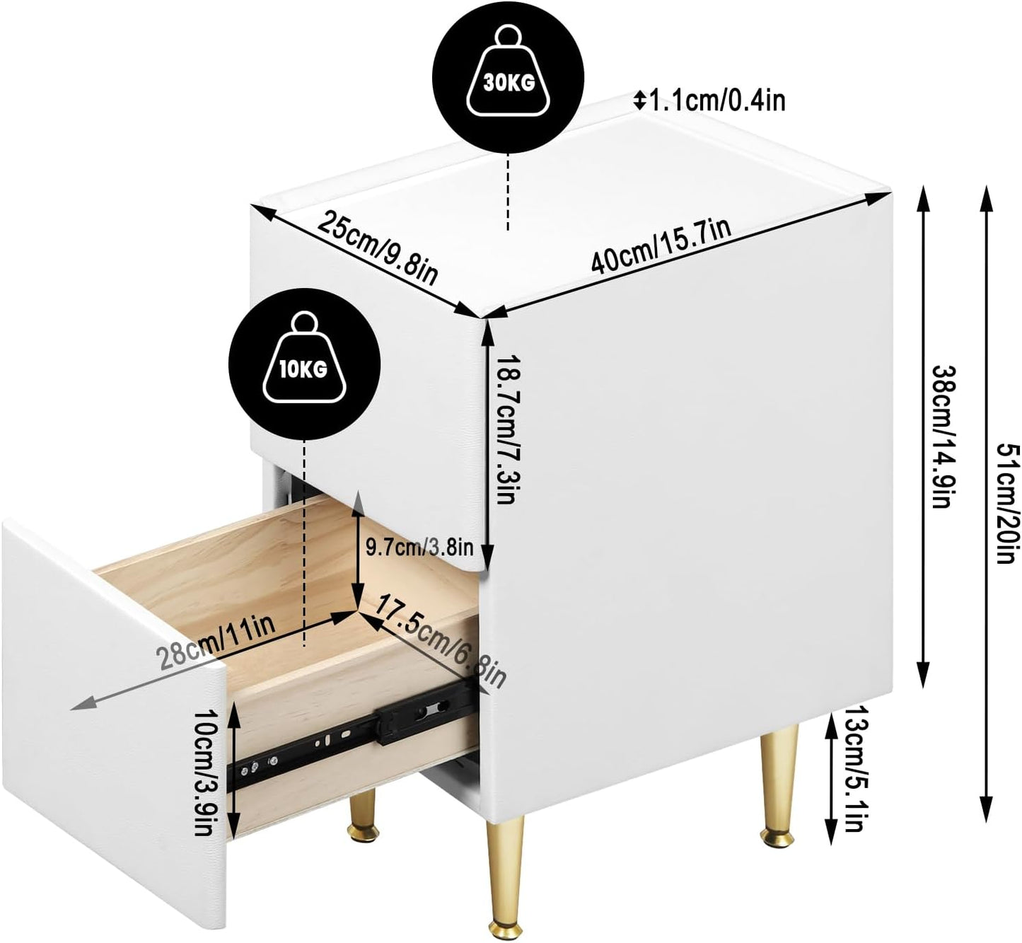 WOLTU Bedside Table (NTS10WS01)