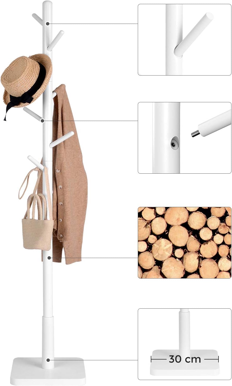 VASAGLE Coat Rack RCR010W02