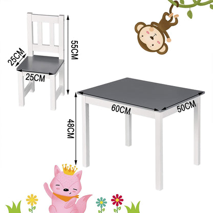 WOLTU Wooden Kids' Children's Table with 2 Chairs (SG014)