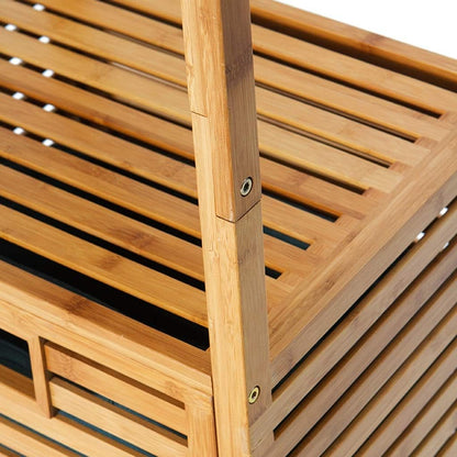 Bamboo Storage Cabinet with Basket