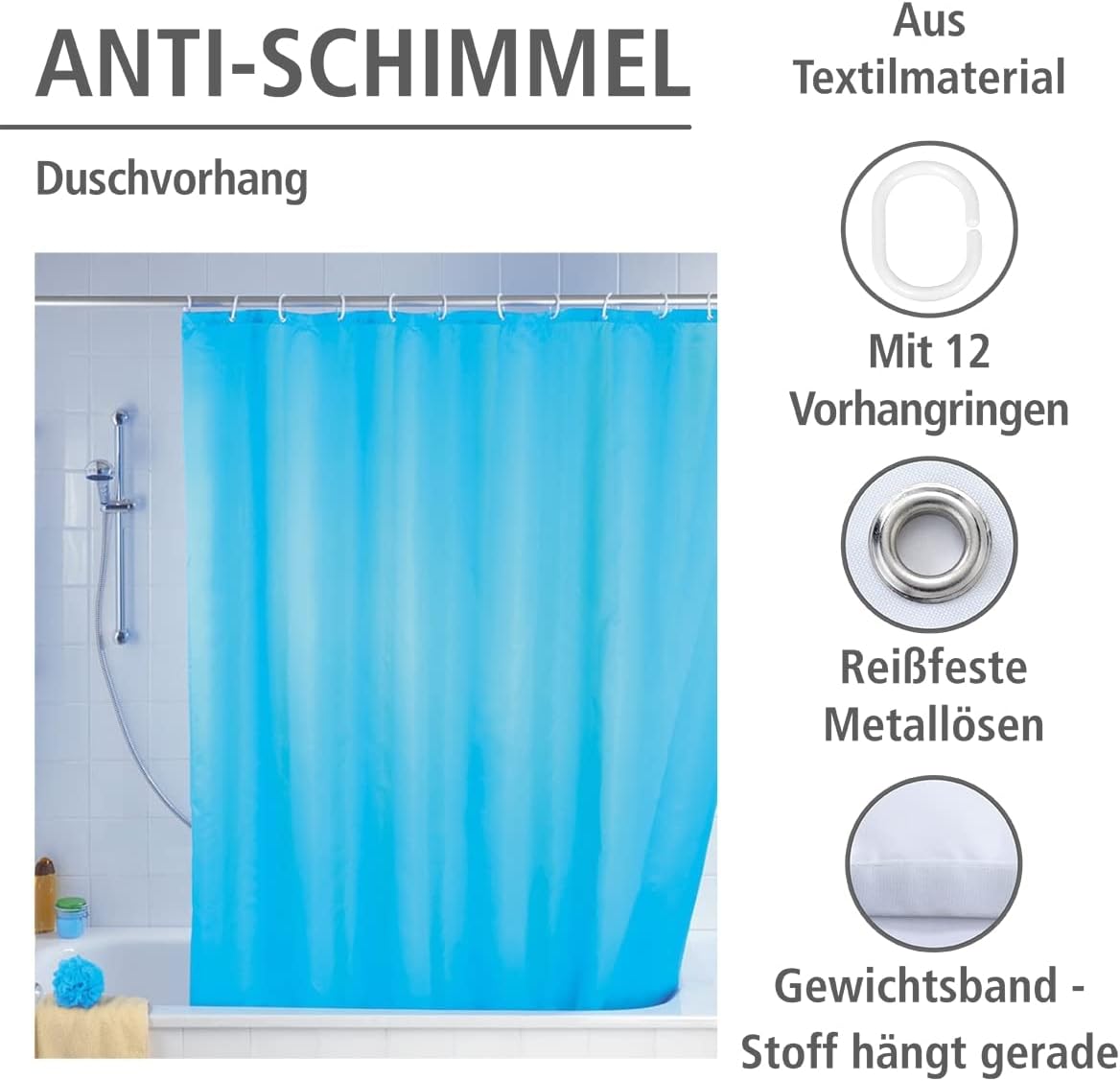 Wenko Anti Mould Shower Curtain