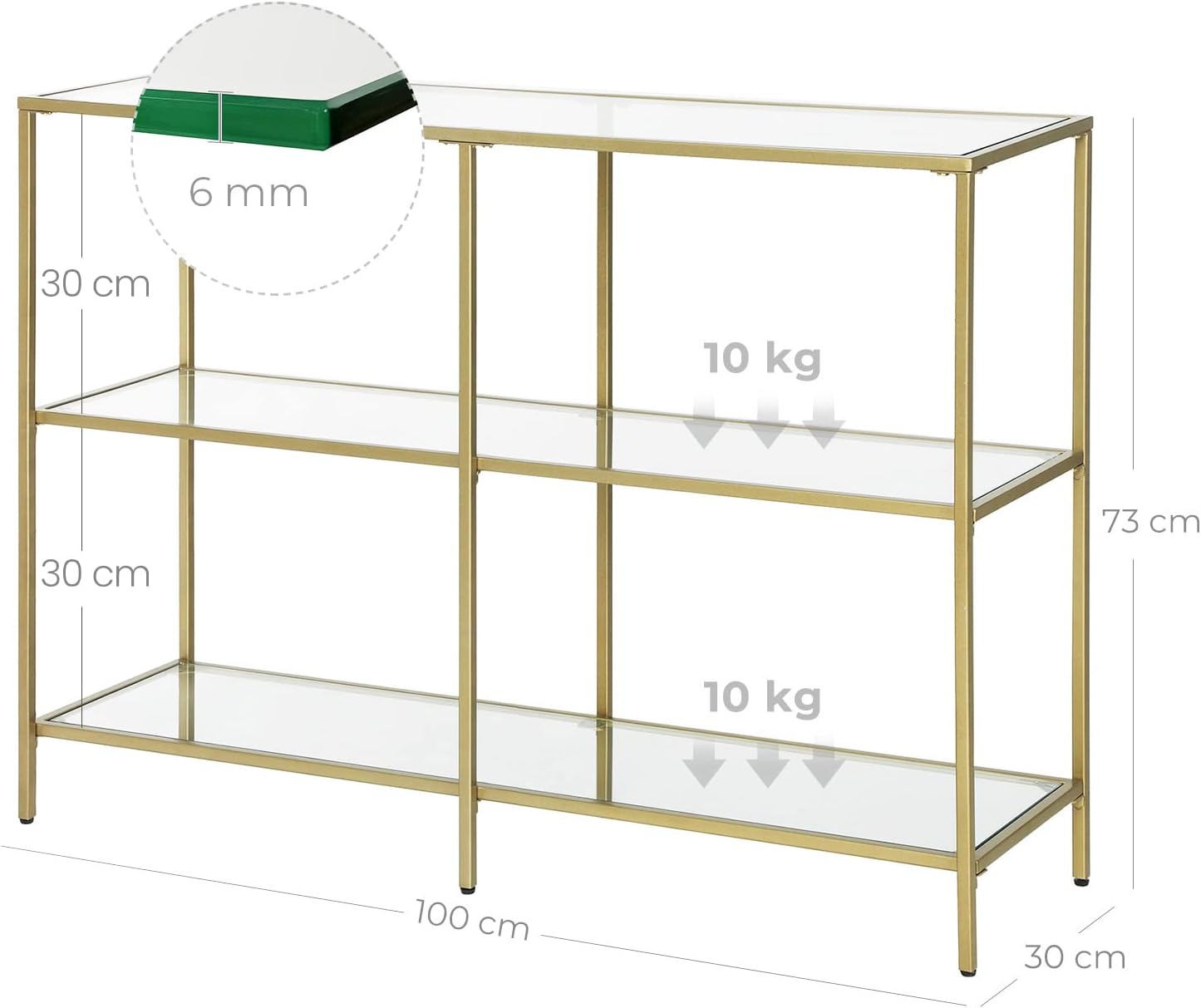 VASAGLE Console Table LGT27G