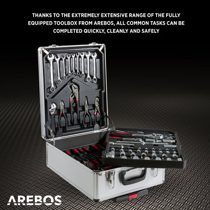 AREBOS 1200 Piece Aluminum Tool Case