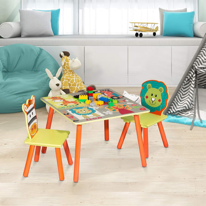 WOLTU Wooden Kids' Children's Table with 2 Chairs (SG006)