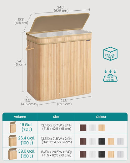 SONGMICS Laundry Hamper with Lid LCB062N01