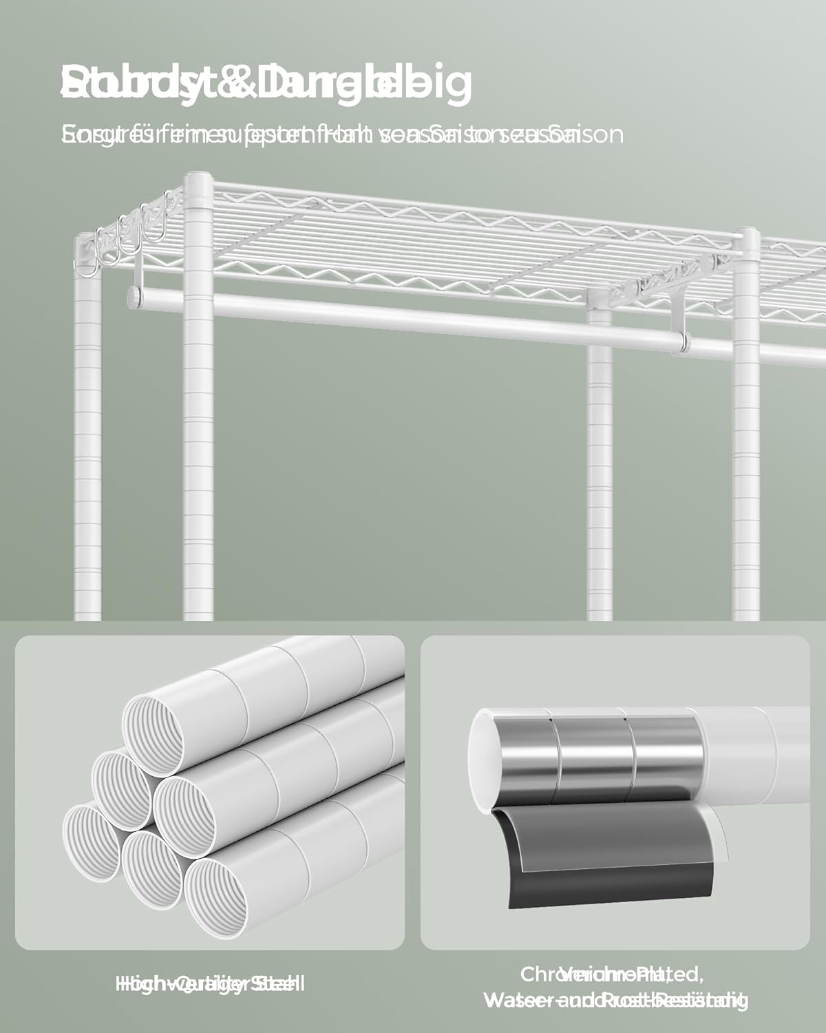 SONGMICS Open Wardrobe Metal Coat Rack LGR431W01