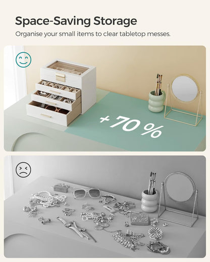 SONGMICS Jewellery Box with Glass Lid  JBC161W01