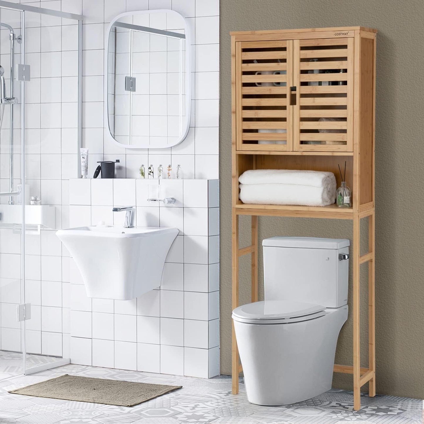 Bamboo Bathroom Cabinet Organizer