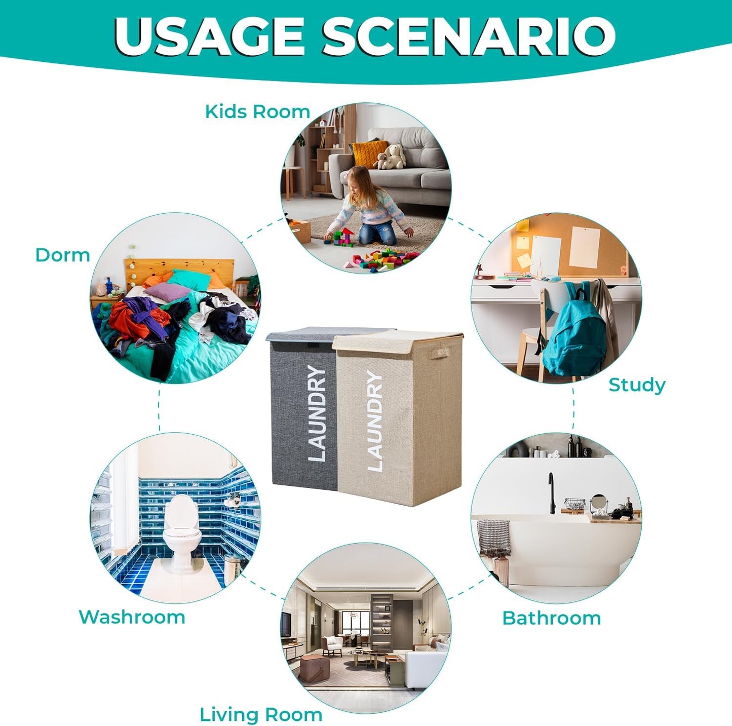 Collapsible Laundry Basket with Lid