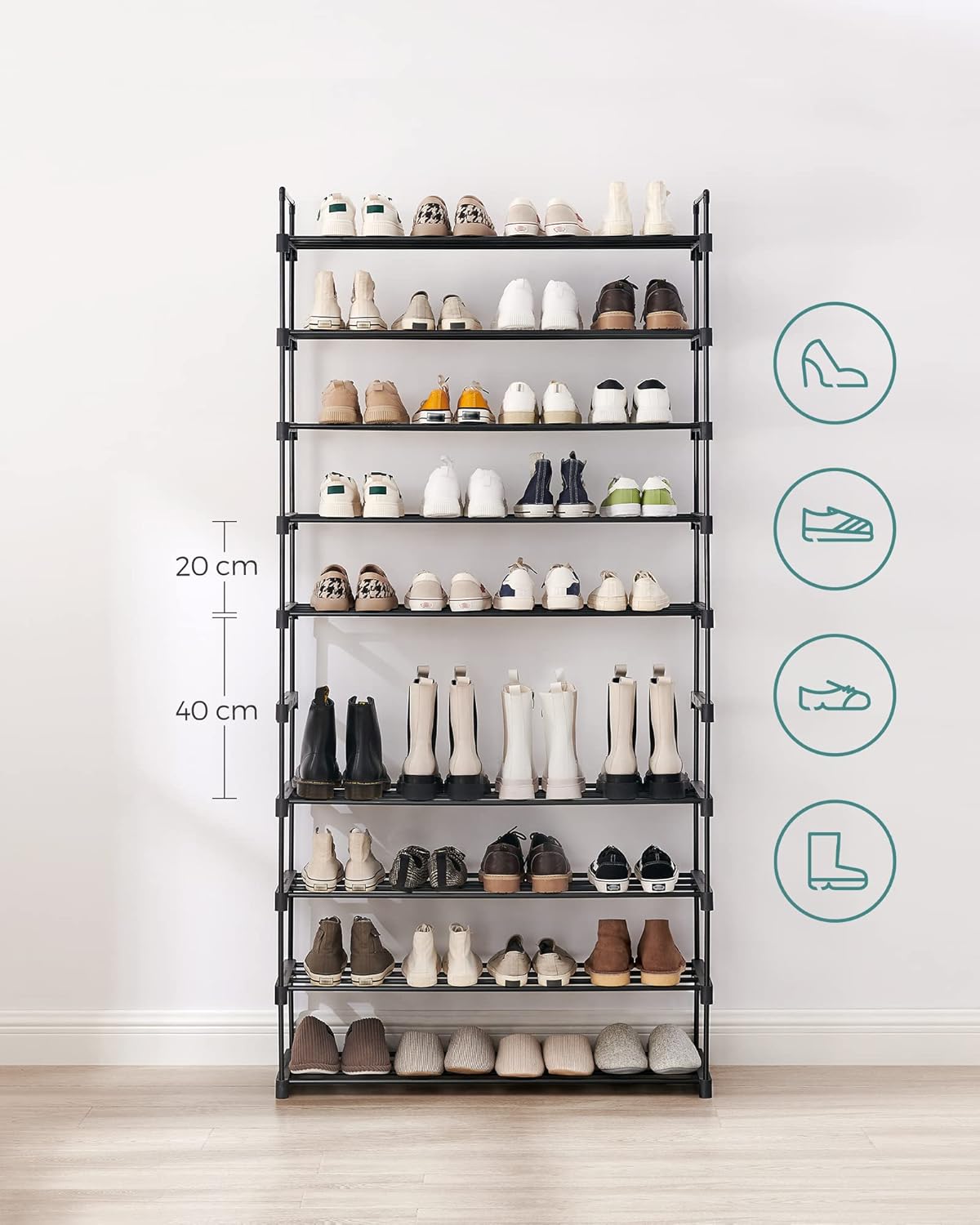 SONGMICS 10 Tier Shoe Rack