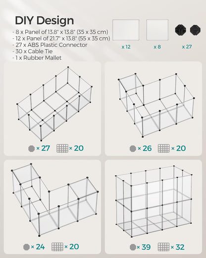 SONGMICS Pet Playpen with Floor LPC007W01