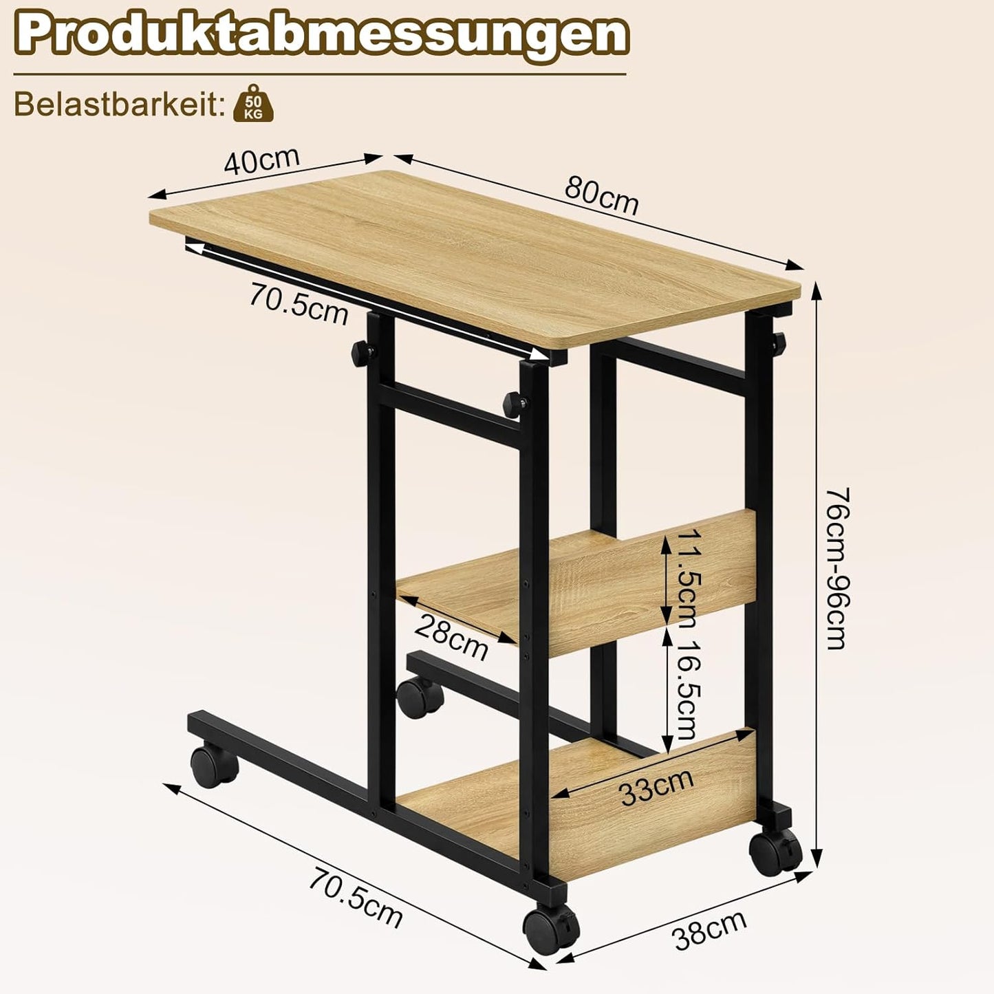WOLTU Side Table BTS08hei