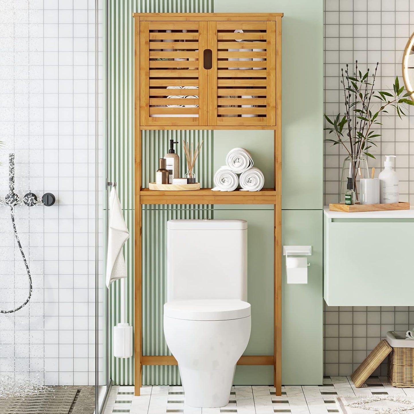 Bamboo Bathroom Cabinet Organizer