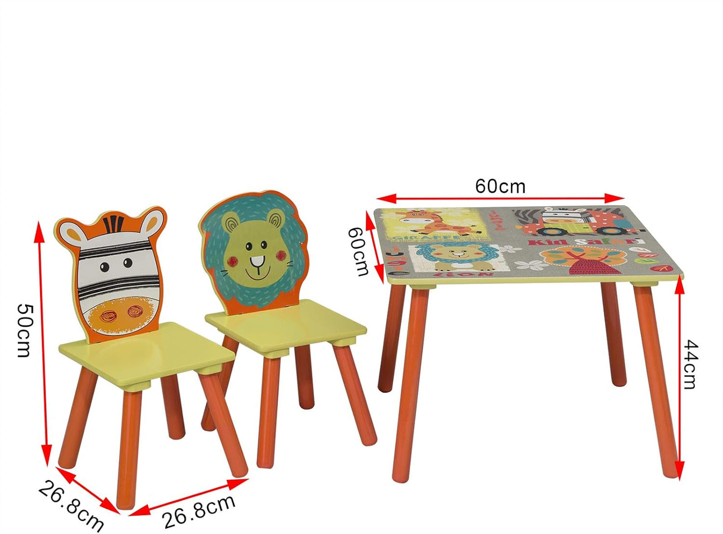 WOLTU Wooden Kids' Children's Table with 2 Chairs (SG006)