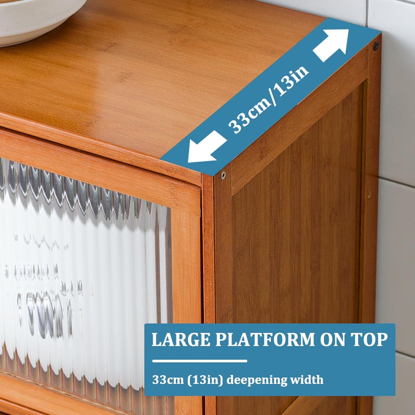 Bamboo Storage Cabinet with Acrylic Doors