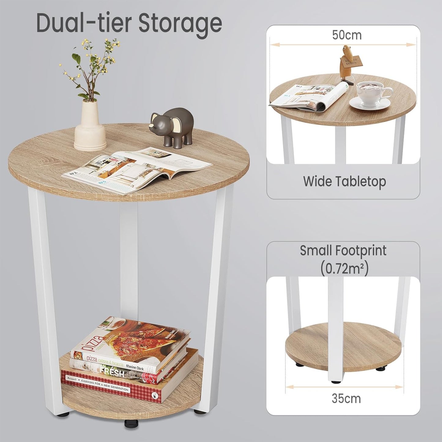 WOLTU Modern Round Coffee Table (BTS13HEI)