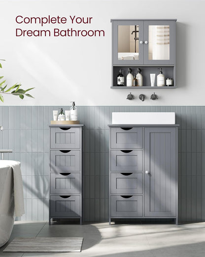VASAGLE Bathroom Cabinet with Mirror LHC002G02