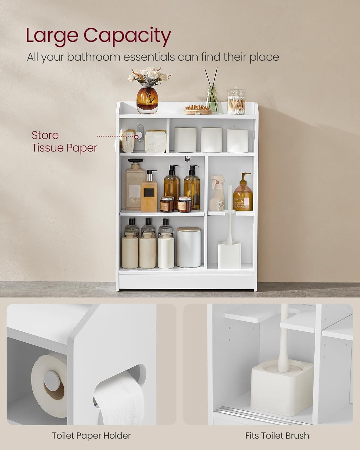 VASAGLE Bathroom Cabinet UBBC752W01