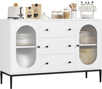 Wide Sideboard with 2 Glass Doors